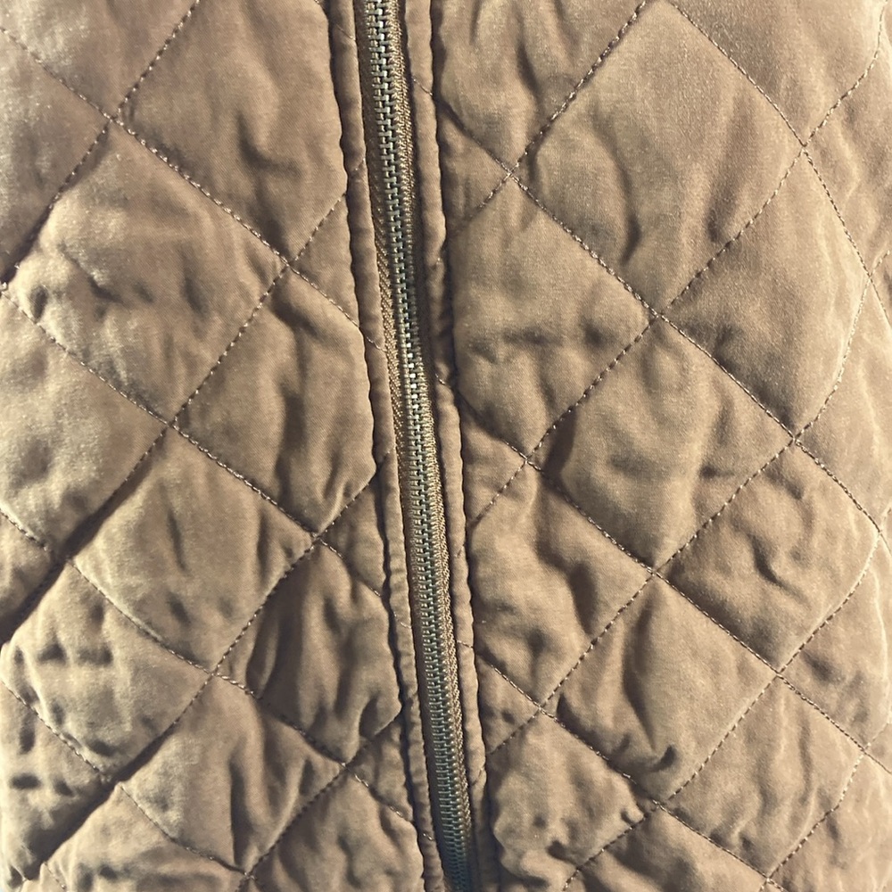 Umgee Vest Women Size M Brown Sleeveless Quilted Zip Front Collar - Picture 4 of 9
